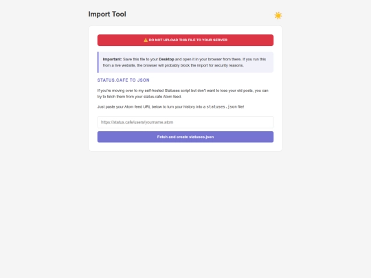 DFStaticStatus/importer screenshot