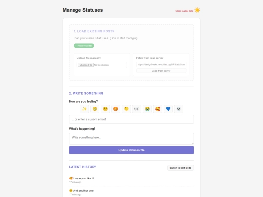 DFStaticStatus/manage-statuses screenshot