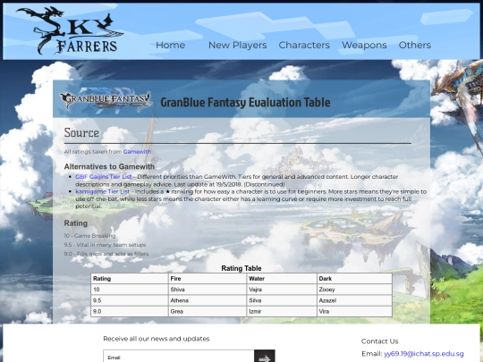 evaluationTablePage screenshot