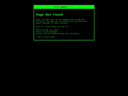 error screenshot