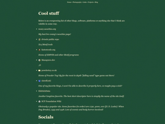links screenshot