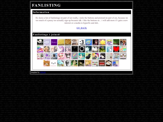 fanlisting screenshot