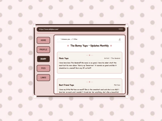 diary screenshot