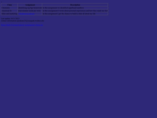 Assignments screenshot
