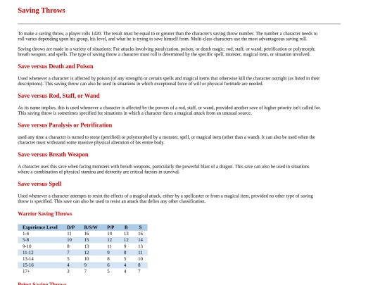 classsavingthrow screenshot