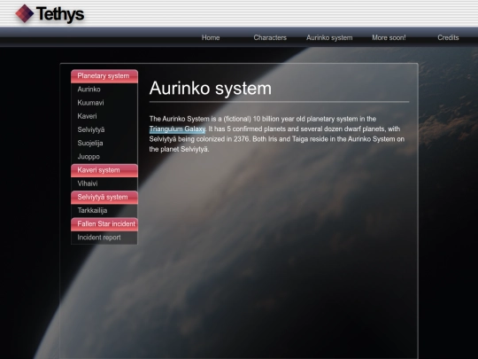 Tethys/AurinkoSystem screenshot
