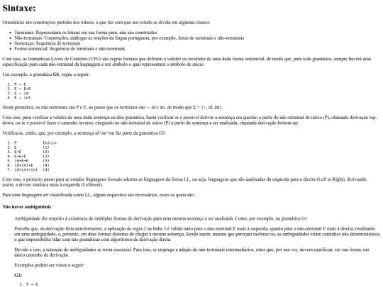 compiladores/sintaxe screenshot