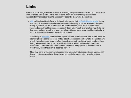 links screenshot