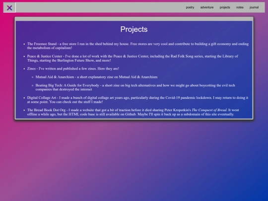 projects screenshot