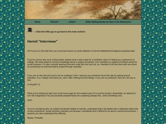 Hermit Archive Project/Creative-Project-Home screenshot