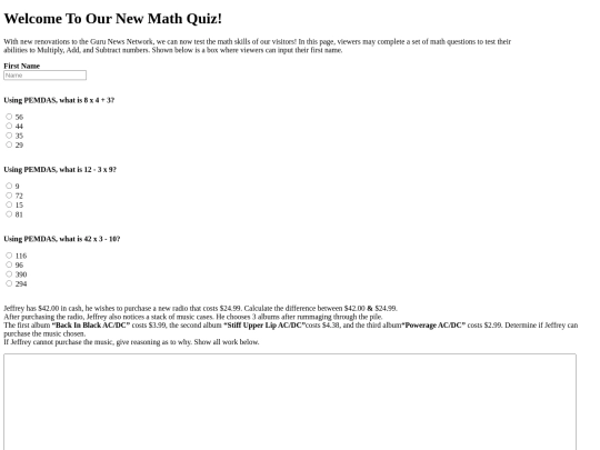 Math/Quiz screenshot