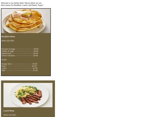 Restaurant/Menu screenshot