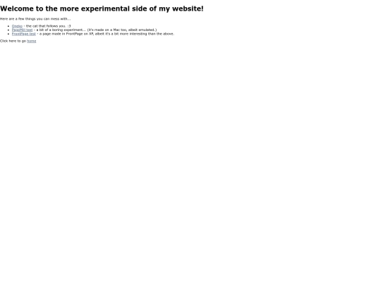 experiments screenshot