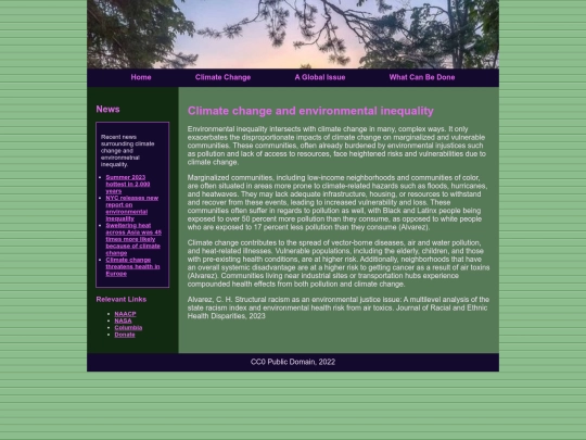 pages/climatechange screenshot