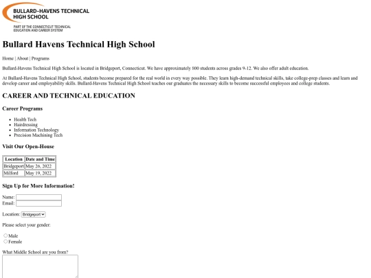 Web-Design/1-HTML/Bullard_Open_House screenshot