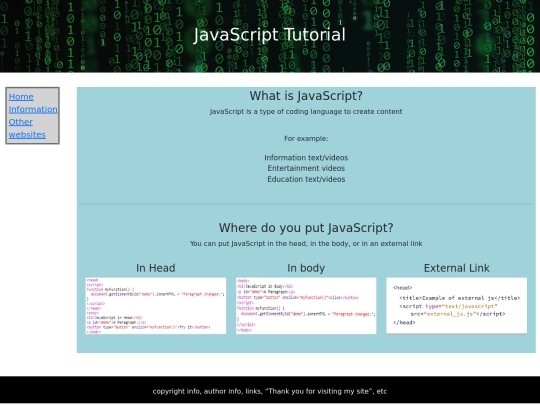 Web-Design/3-JAVASCRIPT/information screenshot