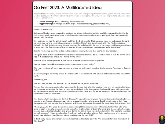 fanfic/gofest2023 screenshot