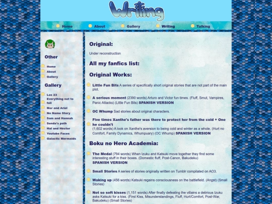 Writing screenshot