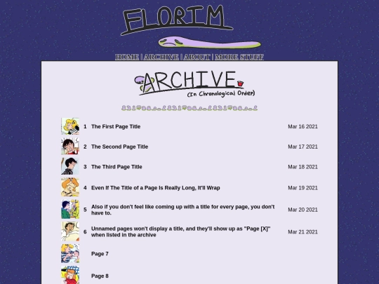 comix/florim/archive screenshot