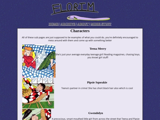 comix/florim/characters screenshot