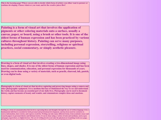 learningpage screenshot