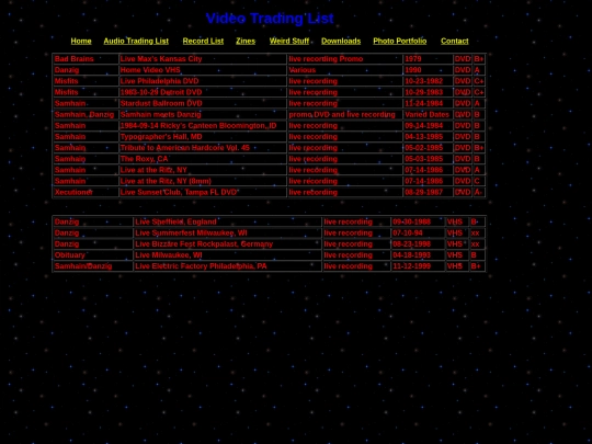 video-trading-list screenshot