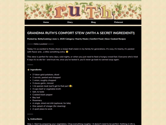 Blog screenshot