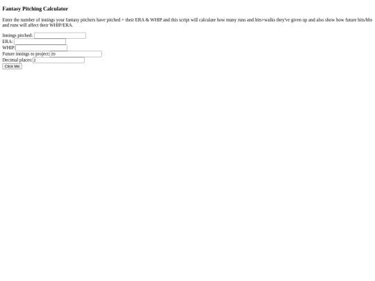 fantasypitchingcalculator screenshot