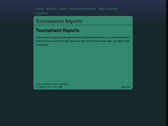 info/Tournament Reports screenshot