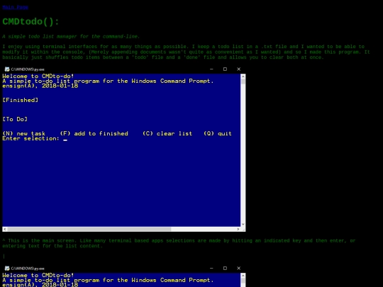 finished_projects/cmdtodo screenshot