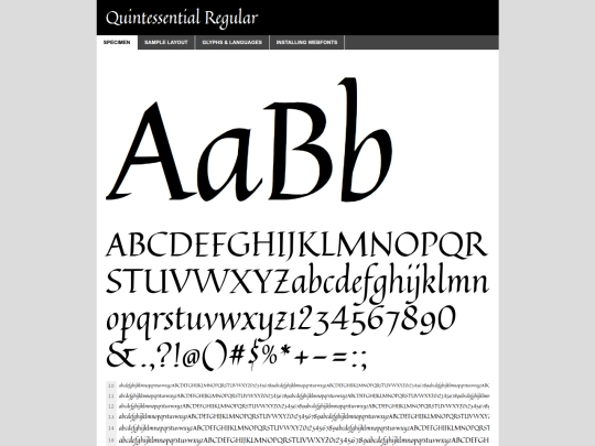 webfontkit-20250829-215510/quintessential-regular-demo screenshot