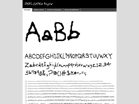 WebFonts/omori_font2-demo screenshot