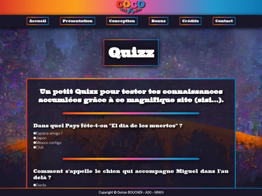 page/quizz screenshot