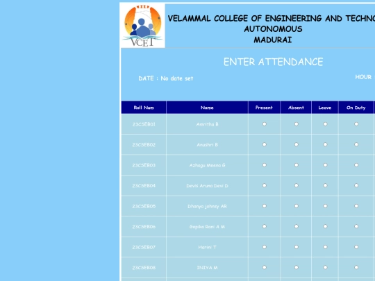 attendance screenshot