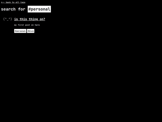 tags/personal screenshot