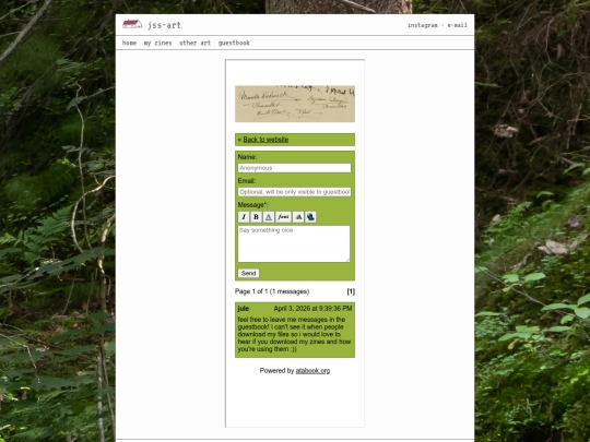 guestbook screenshot