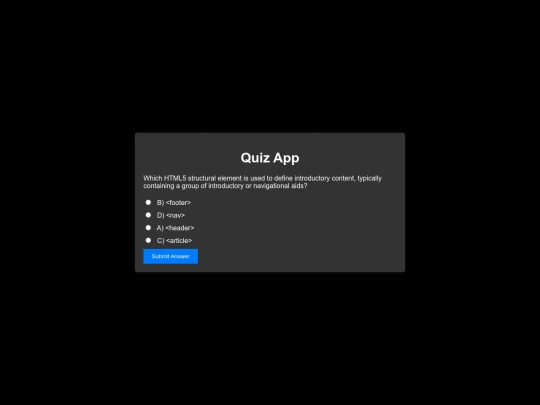 HTMLquiz6 screenshot