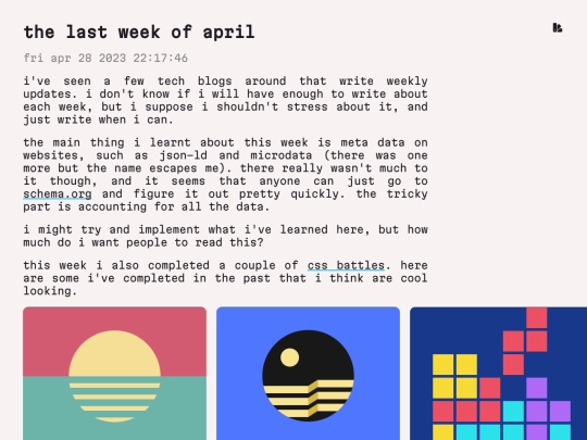 posts/002-last-week-of-april screenshot