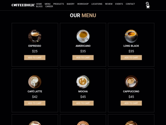 menu screenshot