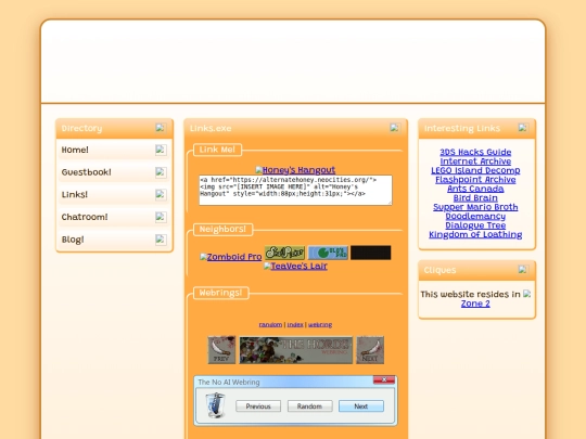 links screenshot