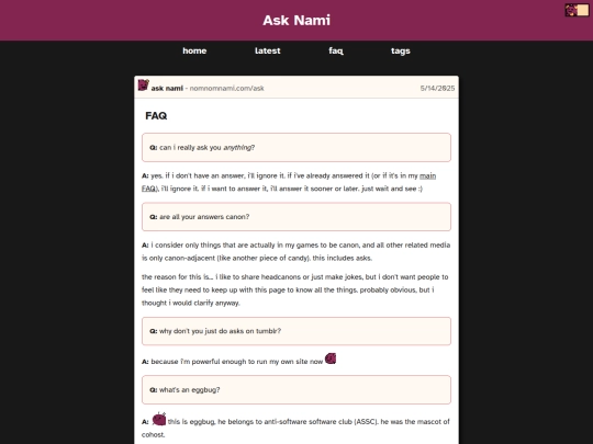 ask/faq screenshot