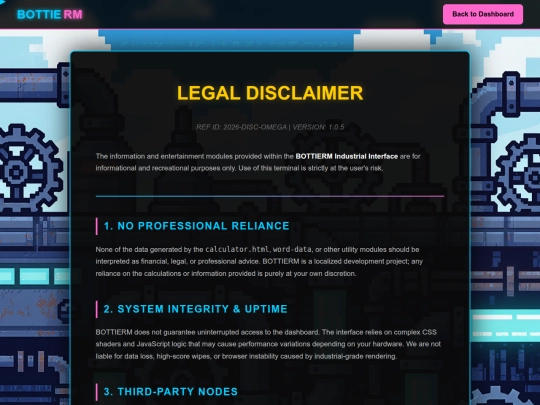 disclaimer screenshot