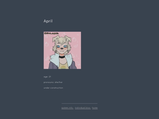 bios/april screenshot