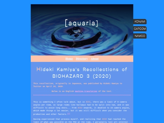 aquaria/interviews/capcom_kamiya_bio3_tweets screenshot