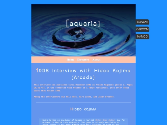 aquaria/interviews/kojima_arcade-i1 screenshot