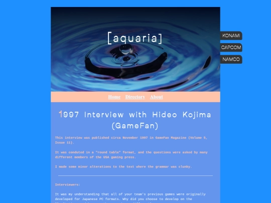 aquaria/interviews/kojima_gamefan-v5-i11 screenshot