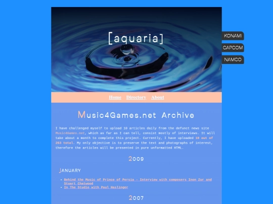 aquaria/interviews/m4g_archive screenshot