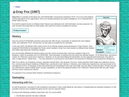 mgdb/grayfox1 screenshot