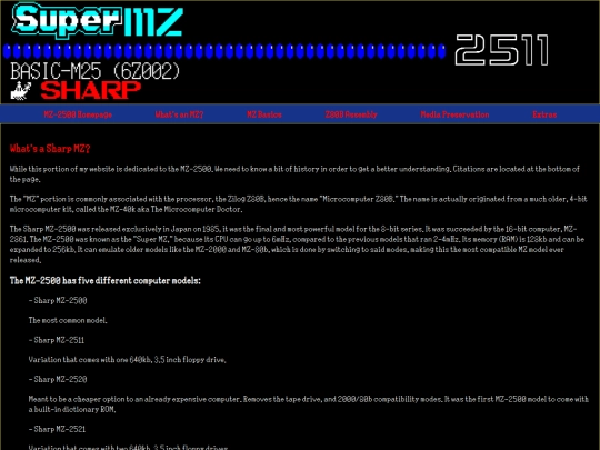 sharp/mz2500info screenshot