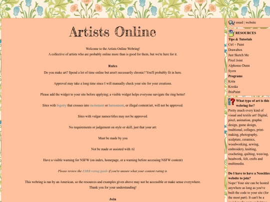artistsonline screenshot